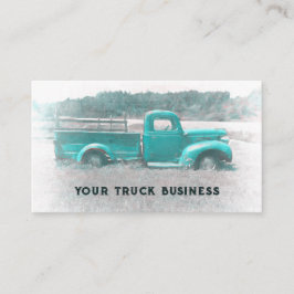 Vintager Retro Rustikaler Aquamariner Grüner LKW Visitenkarte