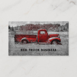 Vintager Retro-Rustikaler Rotgrauer LKW Visitenkarte