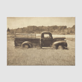 Vintager Retro Rustikaler Sepia Tone Farm Truck Seidenpapier