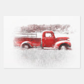 Vintager Retro-Rustikaler Truck Geschenkpapier Set (Vorderseite 2)