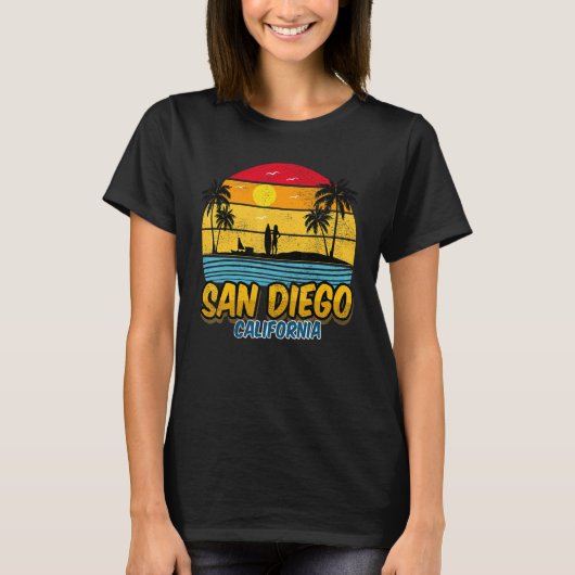 Vintager Retro San Diego T-Shirt (Vorderseite)