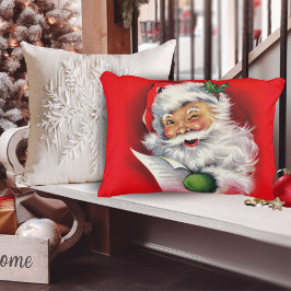 Vintager Retro Santa mit Liste Weihnachten Dekokissen