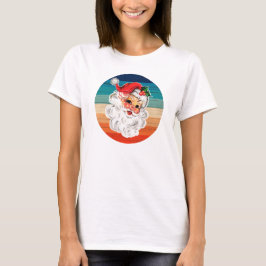 Vintager Retro Santa Sonnenuntergang T-Shirt
