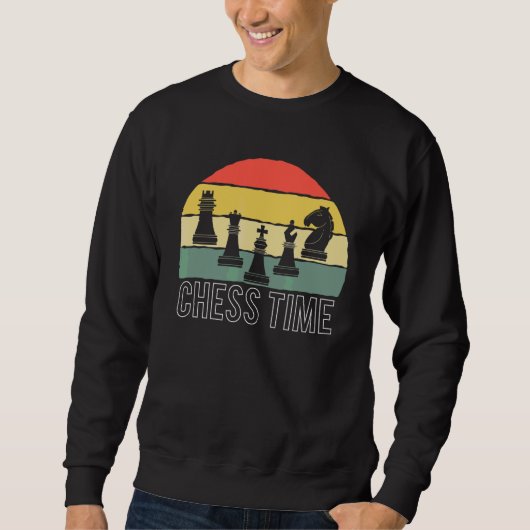 Vintager Retro-Schachspieler Sweatshirt (Vorderseite)