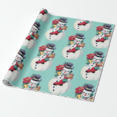 Vintager Retro-Schneemann Geschenkpapier (Ungerollt)