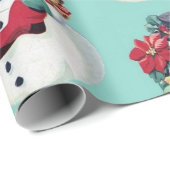 Vintager Retro-Schneemann Geschenkpapier (Rolleneckpunkt)