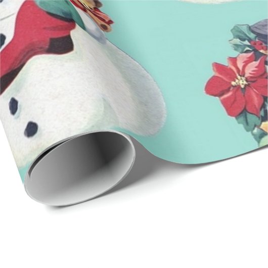 Vintager Retro-Schneemann Geschenkpapier (Rolleneckpunkt)