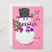 Vintager Retro-Schneemann Weihnachten (Vorderseite)