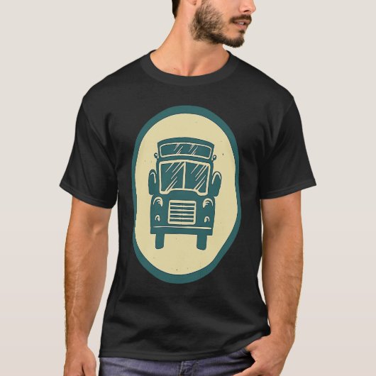 Vintager Retro-Schulbusfahrer T-Shirt (Vorderseite)