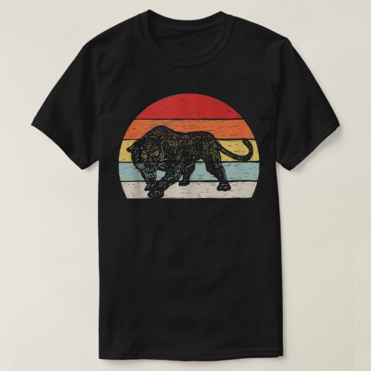 Vintager Retro-Schwarzer Panther T-Shirt (Design vorne)