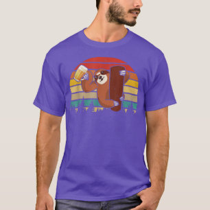 Vintager Retro-Sloth Drink Bier Funny Sloth Beer T-Shirt