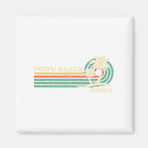 Vintager Retro Sommerurlaub Hawaii Poipu Strand Magnet