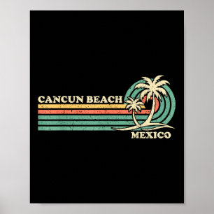 Vintager Retro Sommerurlaub Mexiko Cancun Strand Poster