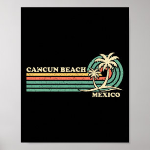 Vintager Retro Sommerurlaub Mexiko Cancun Strand Poster