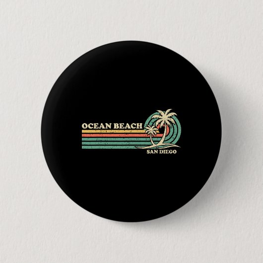 Vintager Retro Sommerurlaub San Diego Button (Vorderseite)