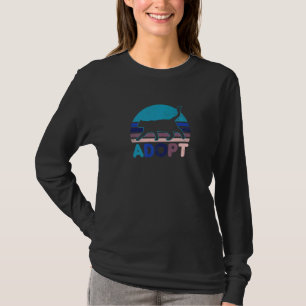 Vintager Retro-Sonnenuntergang Adoptiert KatzenAdo T-Shirt