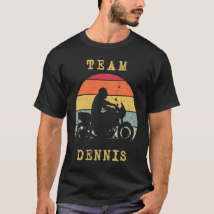 Vintager Retro-Sonnenuntergang Dennis Motorradfahr T-Shirt