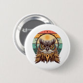 Vintager Retro-Sonnenuntergang der Uhu Button (Vorne & Hinten)