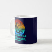 Vintager Retro-Sonnenuntergang eher eine Meerjungf Kaffeetasse (Vorderseite Links)