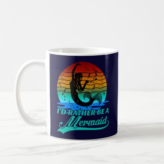 Vintager Retro-Sonnenuntergang eher eine Meerjungf Kaffeetasse (Links)