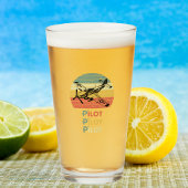 Vintager Retro-Sonnenuntergang, Flugzeugpilot, Coo Glas