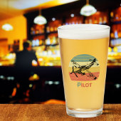 Vintager Retro-Sonnenuntergang, Flugzeugpilot, Coo Glas