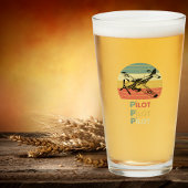 Vintager Retro-Sonnenuntergang, Flugzeugpilot, Coo Glas