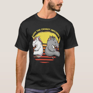 Vintager Retro-Sonnenuntergang Rettete die Chubby- T-Shirt