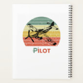 Vintager Retro-Sonnenuntergang und Flugzeug, Mit M Planer (Rückseite)