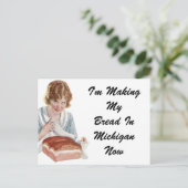 Vintager Retro-Spaß auf der Postkarte Ich habe neu (Stehend Vorderseite)