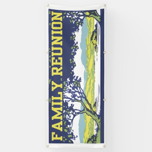 Vintager Retro-Stammbaum Banner (Vertikal)