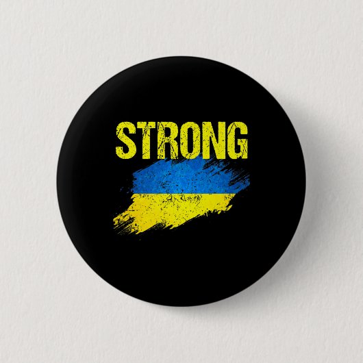 Vintager Retro Starke ukrainische Flagge Männer Wo Button (Vorderseite)