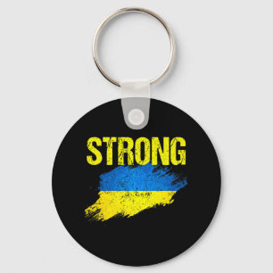 Vintager Retro Starke ukrainische Flagge Männer Wo Schlüsselanhänger