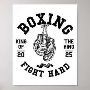 Vintager Retro-Stil Boxer Gloves King of the Ring Poster