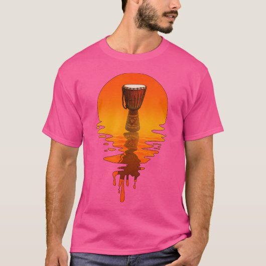 Vintager Retro-Stil Djembe Drum Drum T-Shirt (Vorderseite)