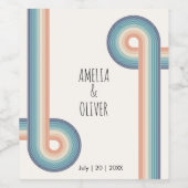 Vintager Retro-Stil Personalisierte Hochzeitswein Weinetikett (Einzelnes Label)