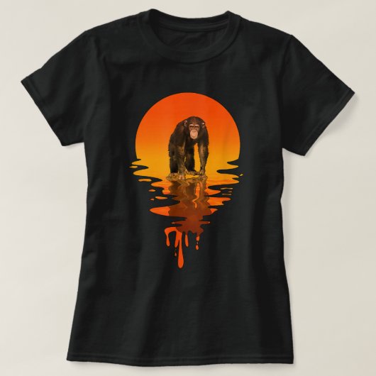 Vintager Retro-Stil Schimpanse T-Shirt (Design vorne)