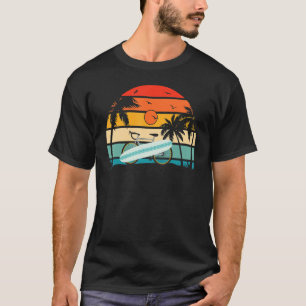Vintager Retro-Stil Sommer-Fahrradstrand Lasse geh T-Shirt