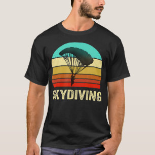 Vintager Retro-Stil Sonnenuntergang Skydiving T-Shirt