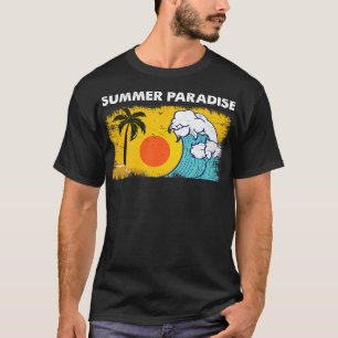 Vintager Retro-Stil Sonnenuntergang Surfen Big Wav T-Shirt