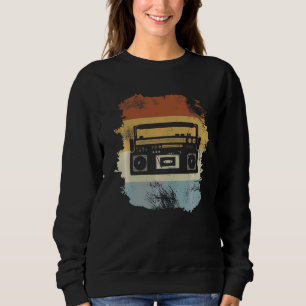 Vintager Retro-Style-Ghetto Blaster-Kassettenrekor Sweatshirt