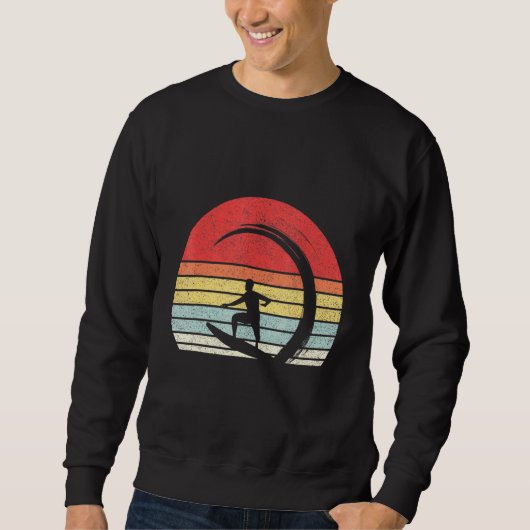Vintager Retro-Surfer-Wellenreitstrand Sweatshirt (Vorderseite)