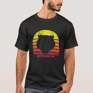 Vintager Retro Tiger Face Silhouette Forest Sun Gr T-Shirt