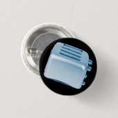 Vintager Retro Toaster-Entwurf - Blau Button (Vorne & Hinten)
