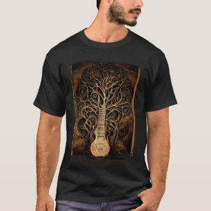 Vintager Retro Tree of Life Guitar T-Shirt
