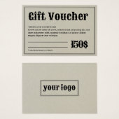 Vintager Retro Typografy Business Geschenkgutschei (Vorne & Hinten)