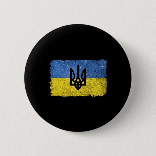 Vintager Retro Ukraine ukrainischer FlaggenPrix Pa Button (Vorderseite)