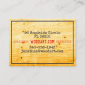 Vintager Retro- und eleganter Holzarbeiter oder Zi Visitenkarte (Rückseite)