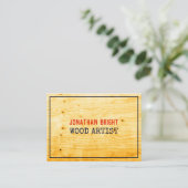 Vintager Retro- und eleganter Holzarbeiter oder Zi Visitenkarte (Stehend Vorderseite)