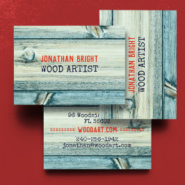 Vintager Retro- und eleganter Holzarbeiter oder Zi Visitenkarte